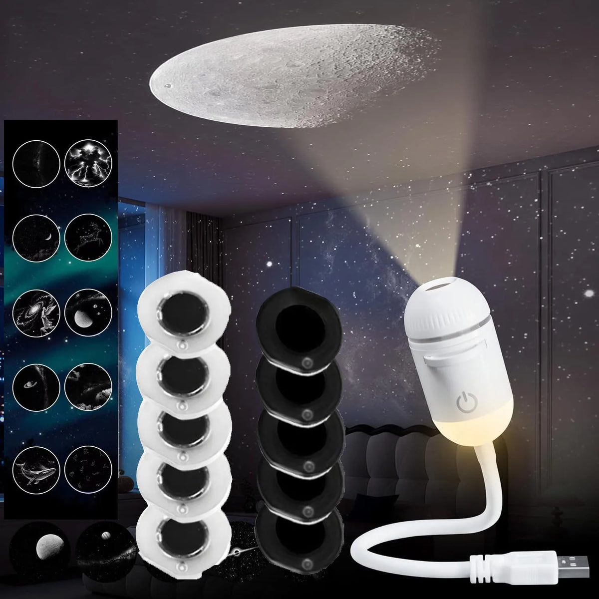 Stax™ Mini LED Nightlight Wall Lamp with Brightness Sliding Projection