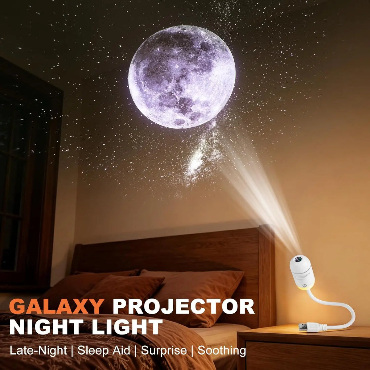Stax™ Mini LED Nightlight Wall Lamp with Brightness Sliding Projection